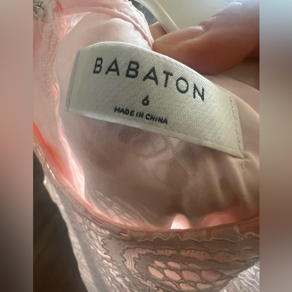 Off-white lace dress with pink lining. - Picture 3 of 3